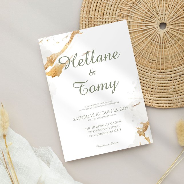 Elegant Gold Foil Wedding Invitation (Creator Uploaded)
