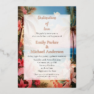 Elegant gold foil wedding invitation