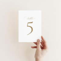 Elegant Gold Foil Wedding Table Number