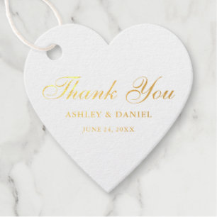 Elegant Gold Foil Wedding Thank You Favour Tags