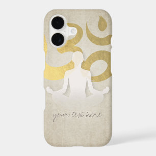 Elegant Gold Foil Yoga Meditation Pose Om Symbol