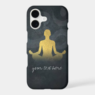 Elegant Gold Foil Yoga Meditation Pose Om Symbol
