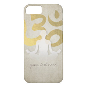 Elegant Gold Foil Yoga Meditation Pose Om Symbol iPhone 8/7 Case