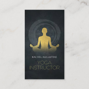 Elegant Gold Foil Yoga Meditation Pose ZEN Symbol Business Card