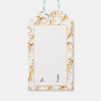 Elegant Gold Foliage Christmas Gift Tags