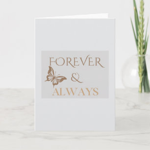 Elegant Gold “Forever & Always” Butterfly Romantic Card