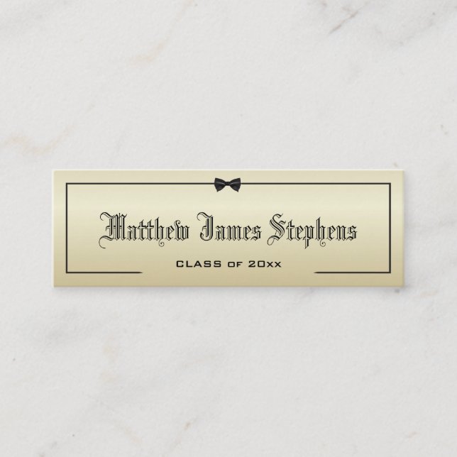 Elegant Gold Formal Graduation Name Card Insert (Front)