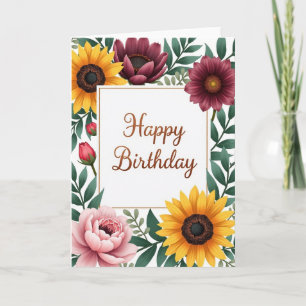 Elegant Gold Frame Birthday Card