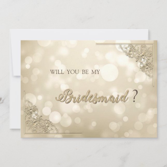 Elegant Gold Frame Bokeh Invitation (Front)