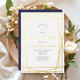 Elegant Gold Frame Boy Baptism