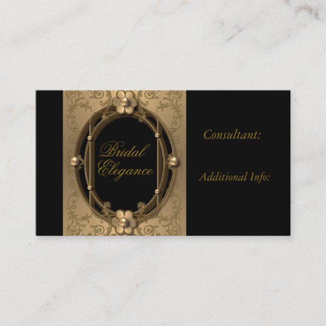 Elegant Gold Frame Business Card 3 (Front)