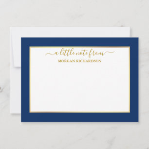 Elegant Gold Frame - Choose Size - Navy Blue Card