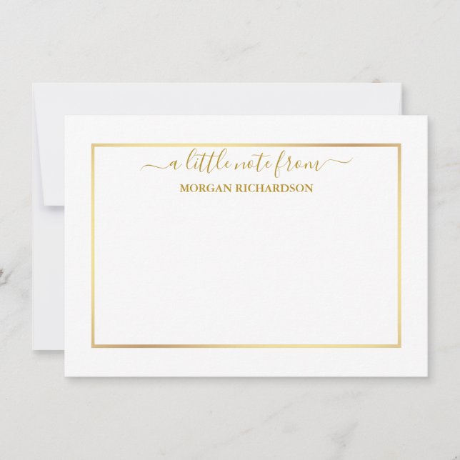 Elegant Gold Frame - Choose Size - Personalised Card (Front)