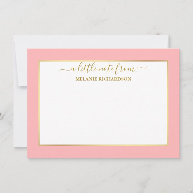 Elegant Gold Frame - Choose Size - Pink Blush Card (Front)