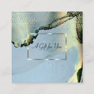 Elegant Gold Frame,Confetti  Alcohol ink Discount Card