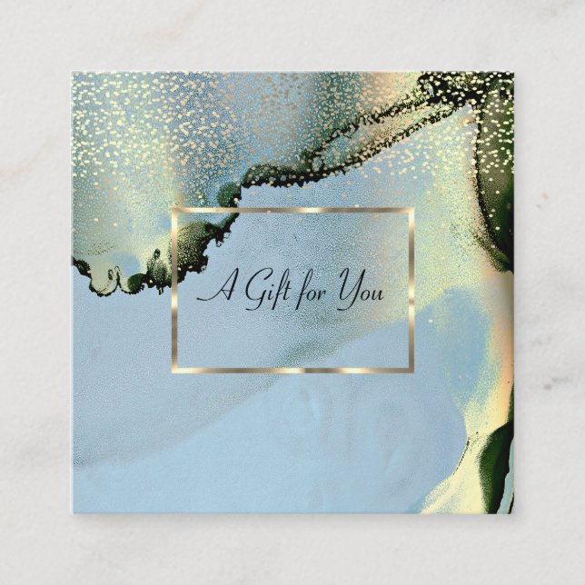 Elegant Gold Frame,Confetti  Alcohol ink Discount Card (Front)