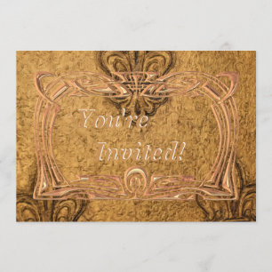 Elegant Gold Frame   Fleur de Lis Mardi Gras Party Invitation