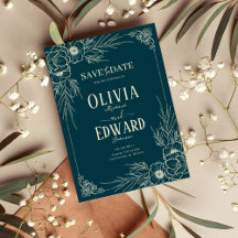 Elegant Gold Frame Flowers Wedding