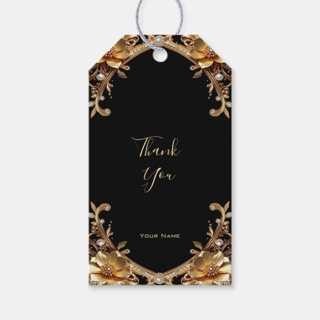 Elegant Gold Frame Gift Tag (Front)