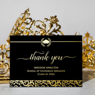 Elegant Gold Frame Graduation Foil Card 