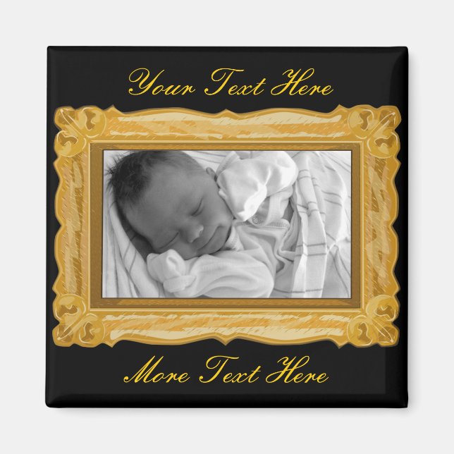 Elegant Gold Frame Magnet (Front)