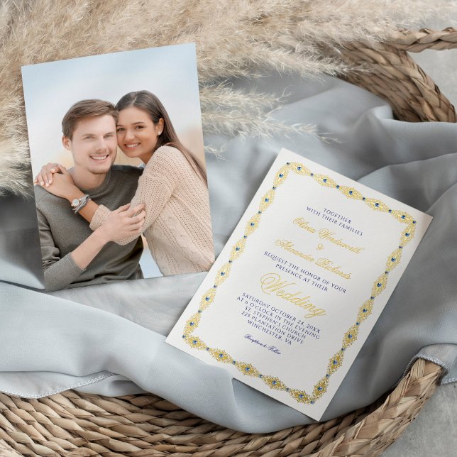 Elegant Gold Frame Minimalist Photo Wedding  (Creator Uploaded)