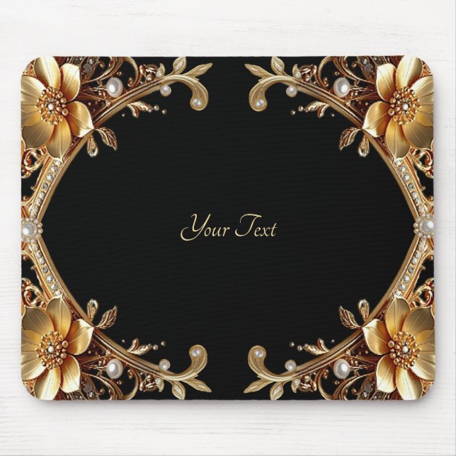 Elegant Gold Frame Mousepad (Front)