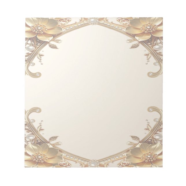 Elegant Gold Frame Notepad (Front)
