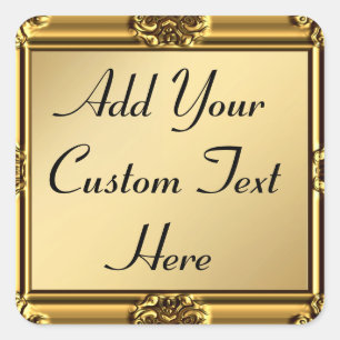 Elegant Gold Frame On Gold Stickers
