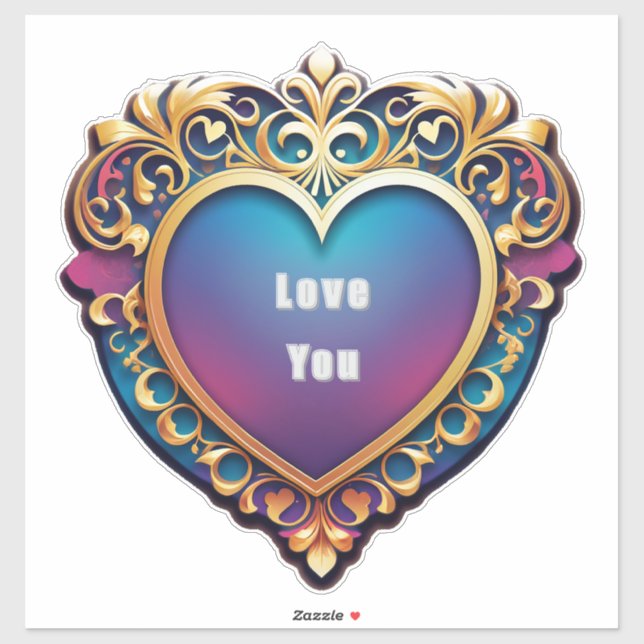 Elegant Gold-Frame Ornate Heart Design (Sheet)