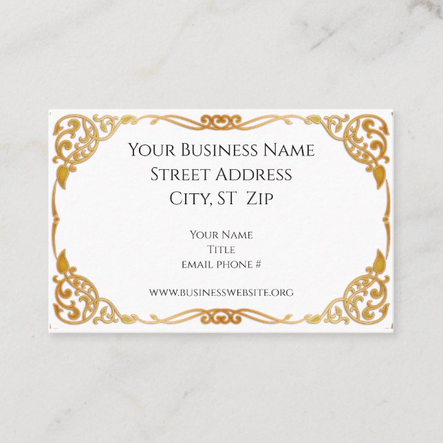 Elegant Gold Frame Professional Business Card (Front)