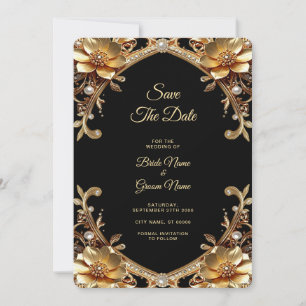Elegant Gold Frame Save The Date