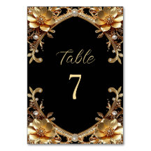 Elegant Gold Frame Table Number