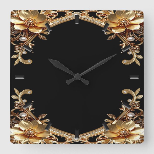 Elegant Gold Frame Wall Clock (Front)