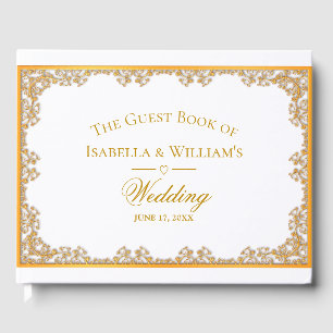 Elegant Gold Frame Wedding Guest Book