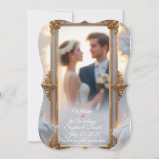 Elegant Gold Frame Wedding Invitation