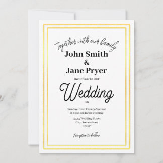 Elegant Gold Frame Wedding Invitation