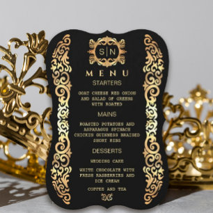 Elegant gold Frame Wedding Menu