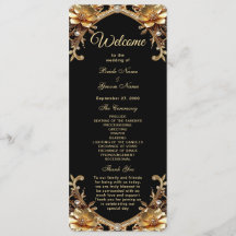 Elegant Gold Frame Wedding Program