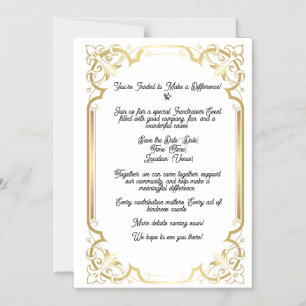 Elegant Gold Fundraiser Save the Date Card