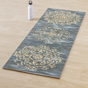 Elegant Gold Gems Mandala Yoga Mat