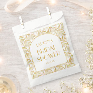 Elegant Gold Geometric Art Deco Bridal Shower Favour Bag
