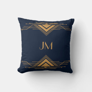 Elegant gold geometric Art Deco design Cushion