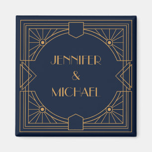 Elegant gold geometric Art Deco design Magnet