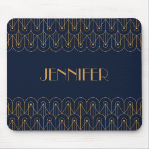 Elegant gold geometric Art Deco design Mouse Pad