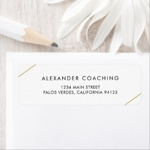 Elegant Gold Geometric Modern Return Address Label
