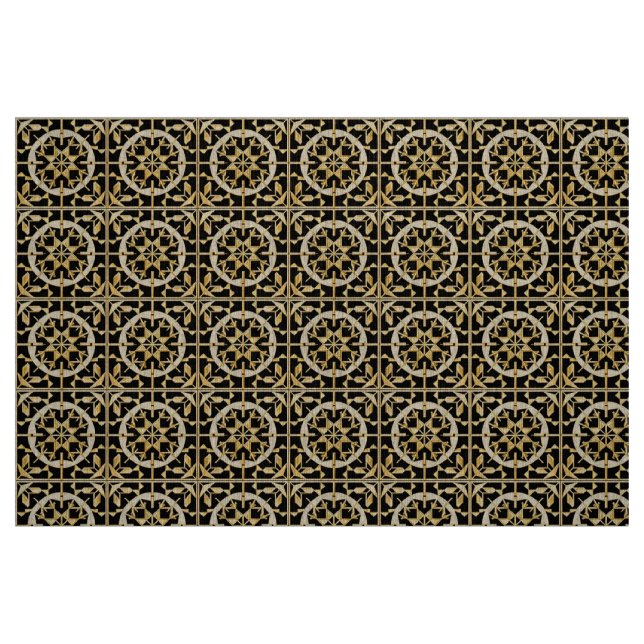 Elegant Gold Geometric Pattern Art Fabric (Fat Quarter)