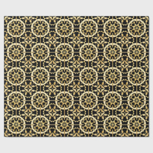 Elegant Gold Geometric Pattern Art Wrapping Paper