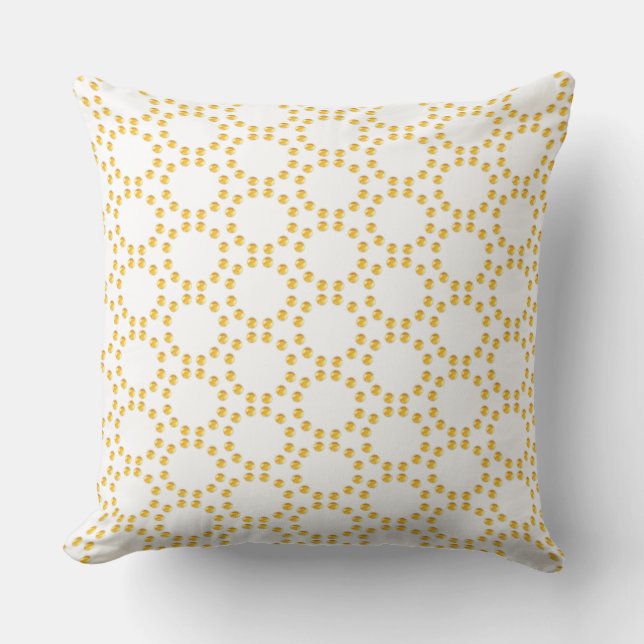 Elegant Gold Geometric Pattern Cushion (Front)