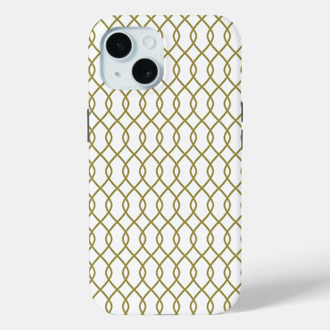 Elegant Gold Geometric Pattern iPhone case 15 (Back)